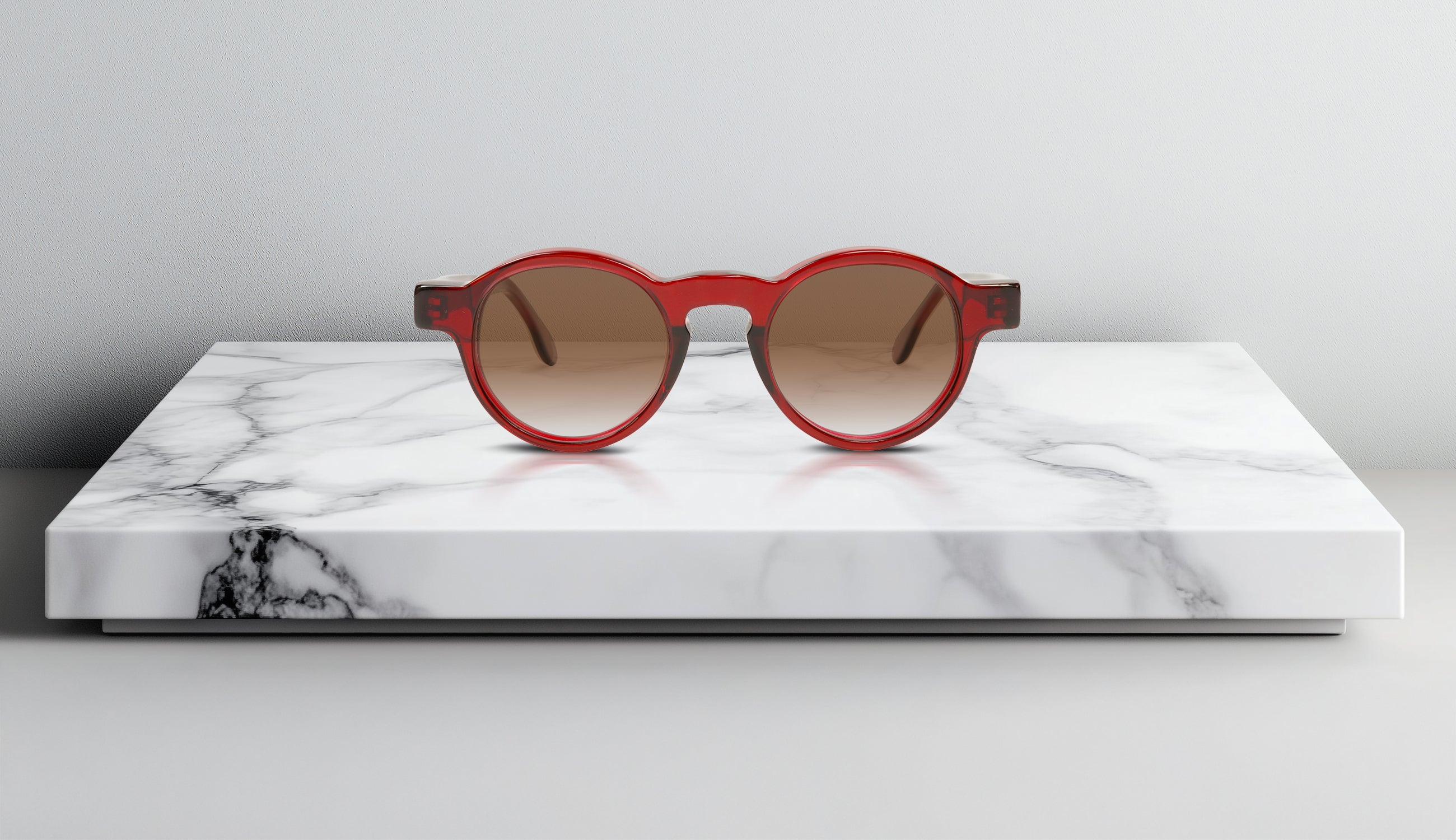 OPR Eyewear The Oliviero Sunglasses – Handcrafted Italian Round Frames in Red with Polarized Lenses