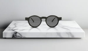OPR Eyewear The Oliviero Sunglasses – Handcrafted Italian Round Frames in Black with Polarized Lenses