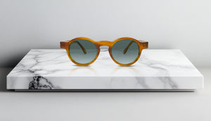 OPR Eyewear The Oliviero Sunglasses – Handcrafted Italian Round Frames in Honey with Polarized Lenses