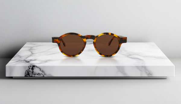 OPR Eyewear The Oliviero Sunglasses – Handcrafted Italian Round Frames in Tortoise with Polarized Lenses